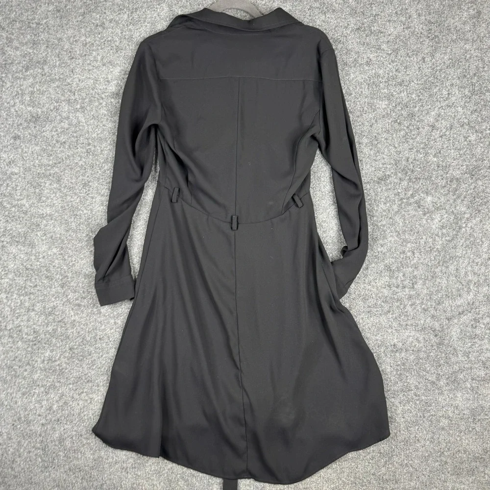 Louis Vuitton Dress Womens Size 34 Black Long Sleeve Button Down Belted Mini